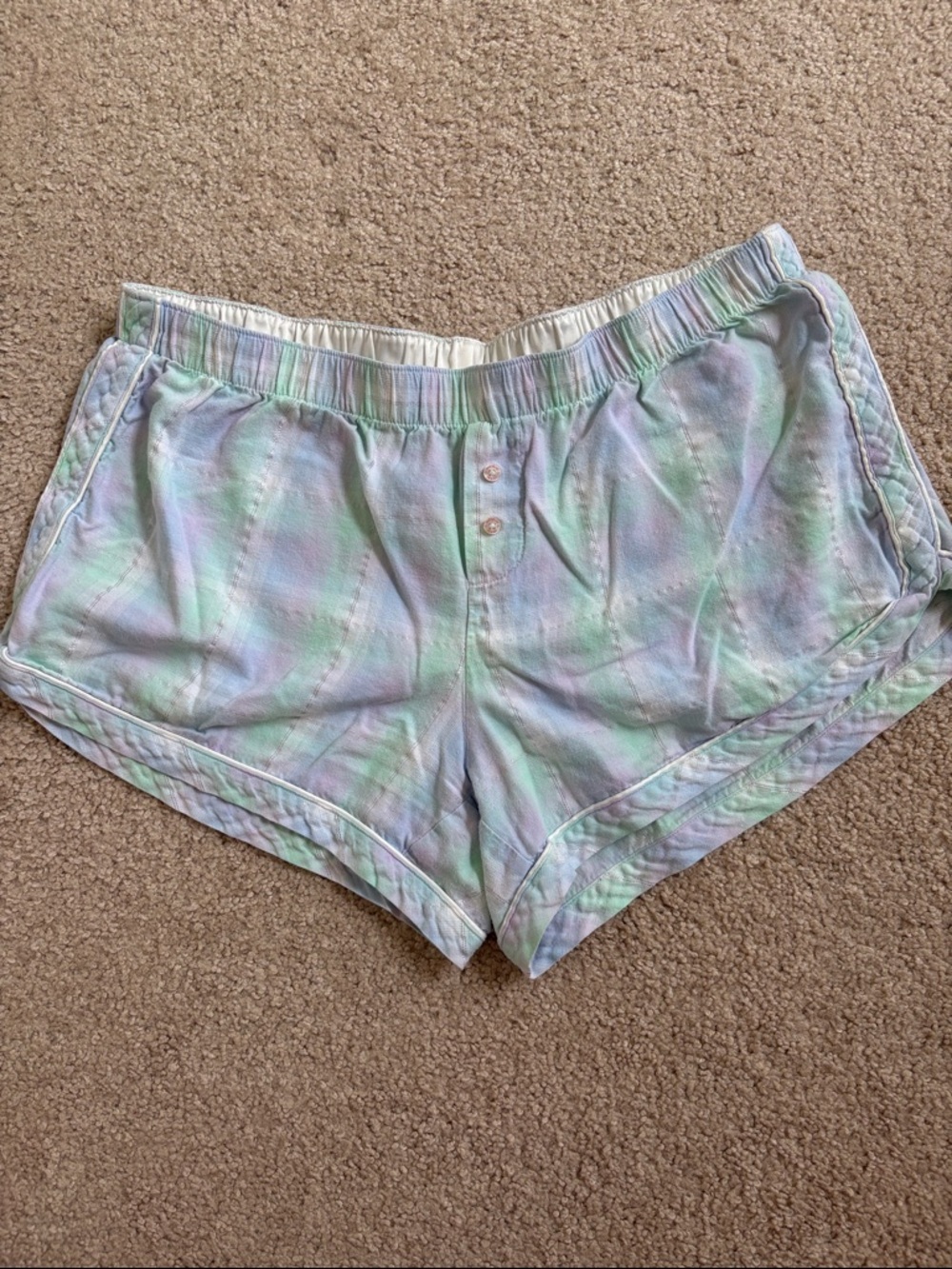 Victoria’s Secret Pastel Plaid Dye Lounge Shorts